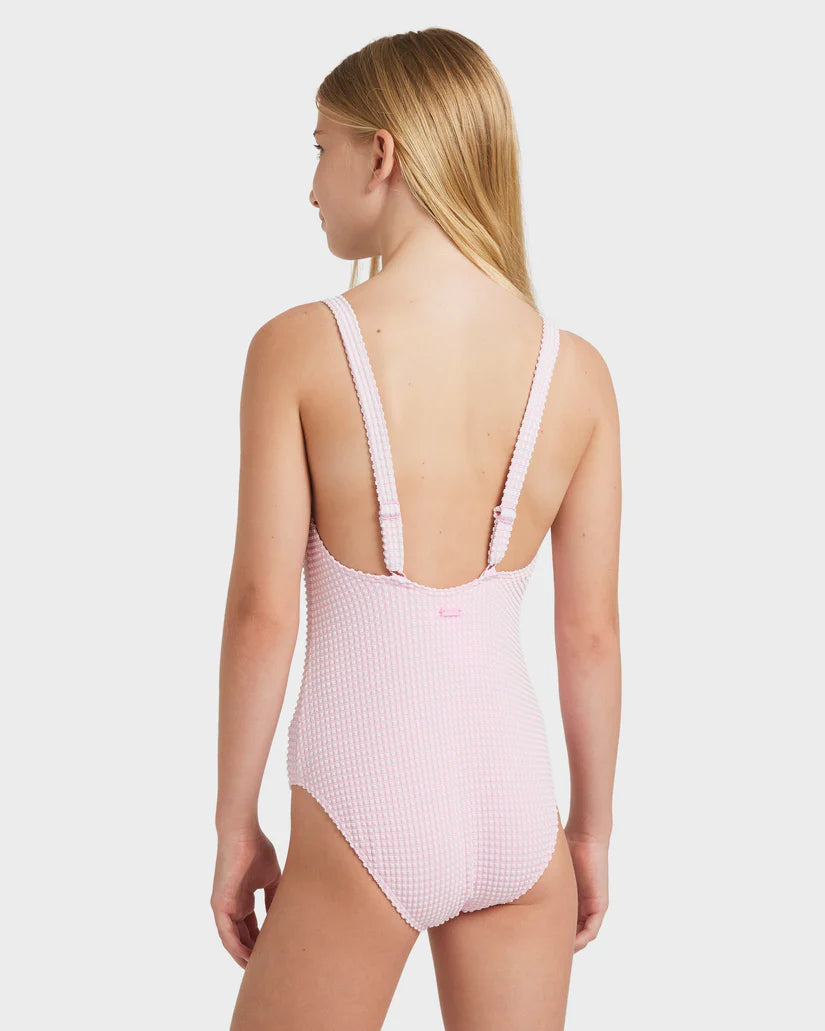 ROXY DAISY CHECK ONE PIECE -  BONBON PINK