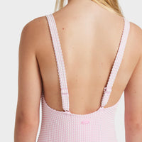 ROXY DAISY CHECK ONE PIECE -  BONBON PINK