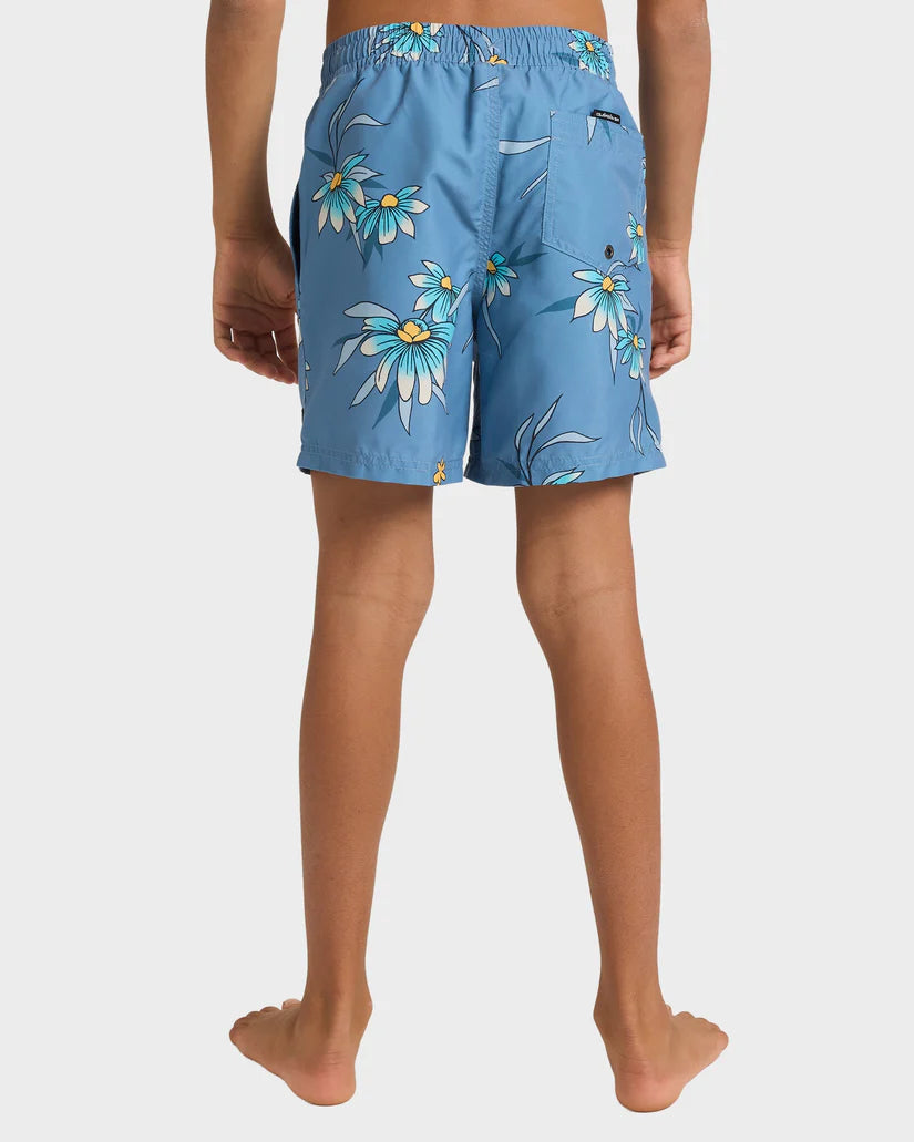 QUIKSILVER EVERYDAY STRAIGHT VOLLEY BOYS  - CORONET BLUE COSTAL FLORAL