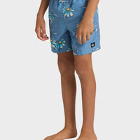 QUIKSILVER EVERYDAY STRAIGHT VOLLEY BOYS  - CORONET BLUE COSTAL FLORAL