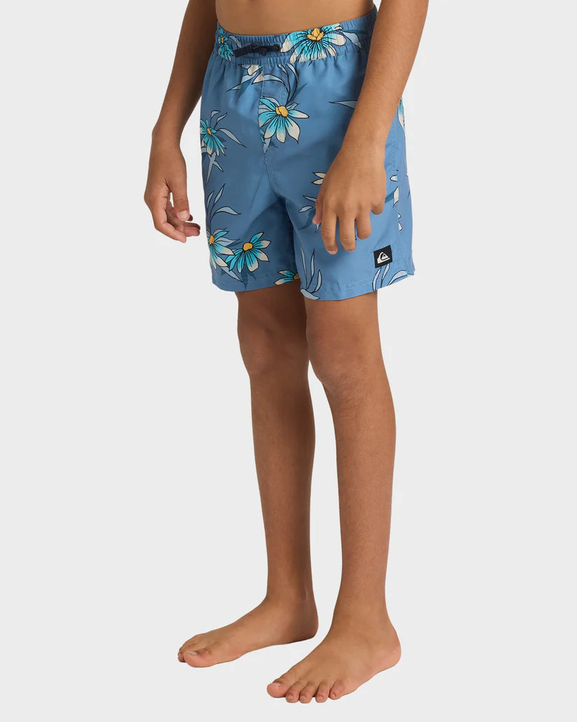 QUIKSILVER EVERYDAY STRAIGHT VOLLEY BOYS  - CORONET BLUE COSTAL FLORAL