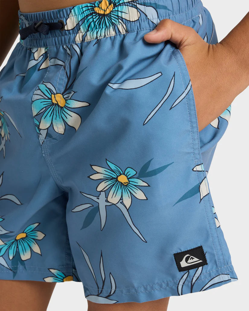 QUIKSILVER EVERYDAY STRAIGHT VOLLEY BOYS  - CORONET BLUE COSTAL FLORAL