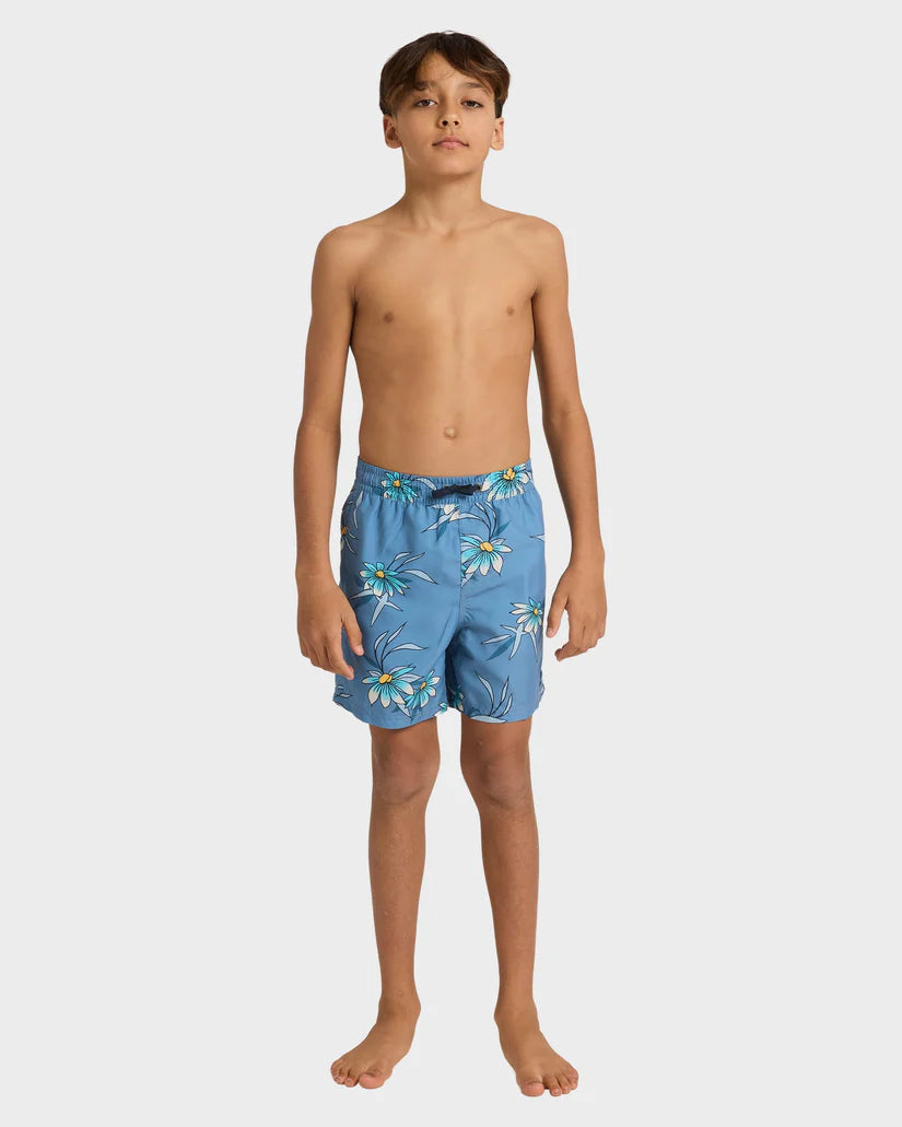 QUIKSILVER EVERYDAY STRAIGHT VOLLEY BOYS  - CORONET BLUE COSTAL FLORAL