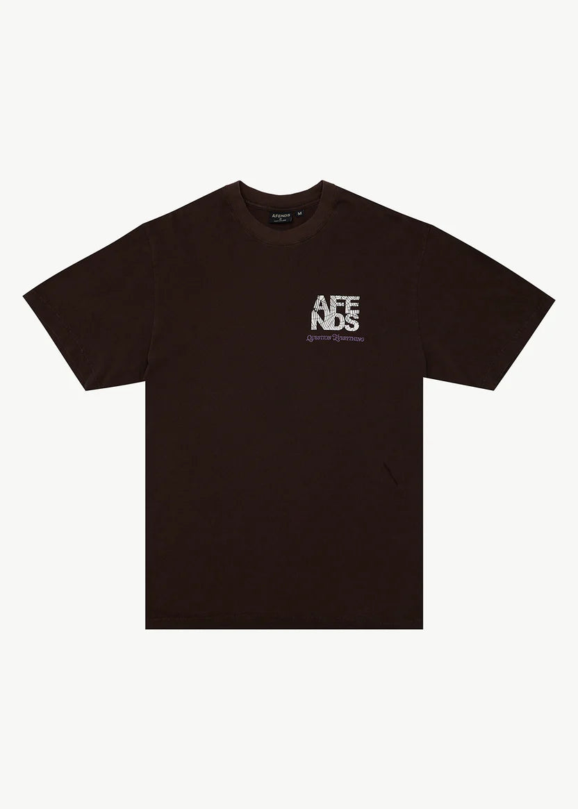 AFENDS FUNNEL RECYCLED RETRO TEE - WASHED COFFEE