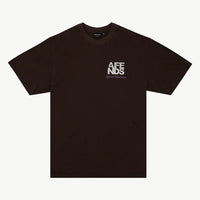 AFENDS FUNNEL RECYCLED RETRO TEE - WASHED COFFEE