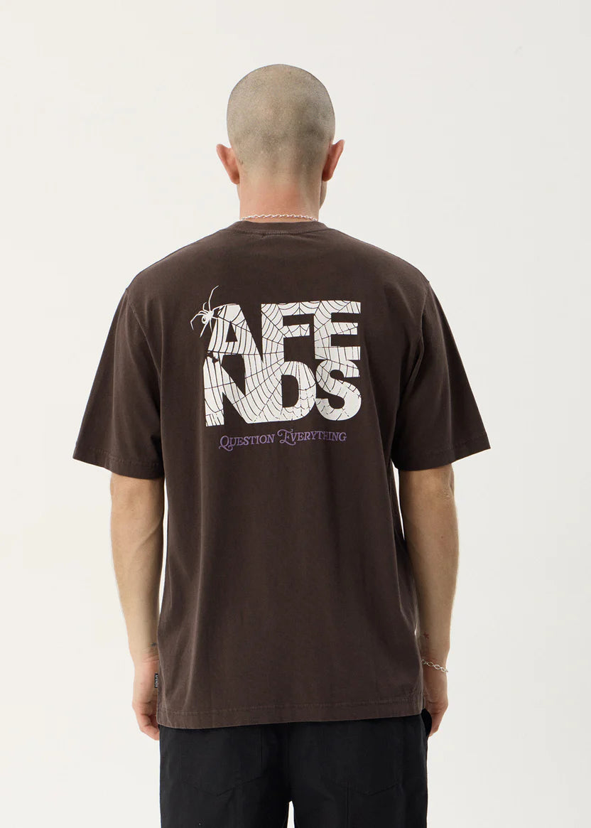 AFENDS FUNNEL RECYCLED RETRO TEE - WASHED COFFEE
