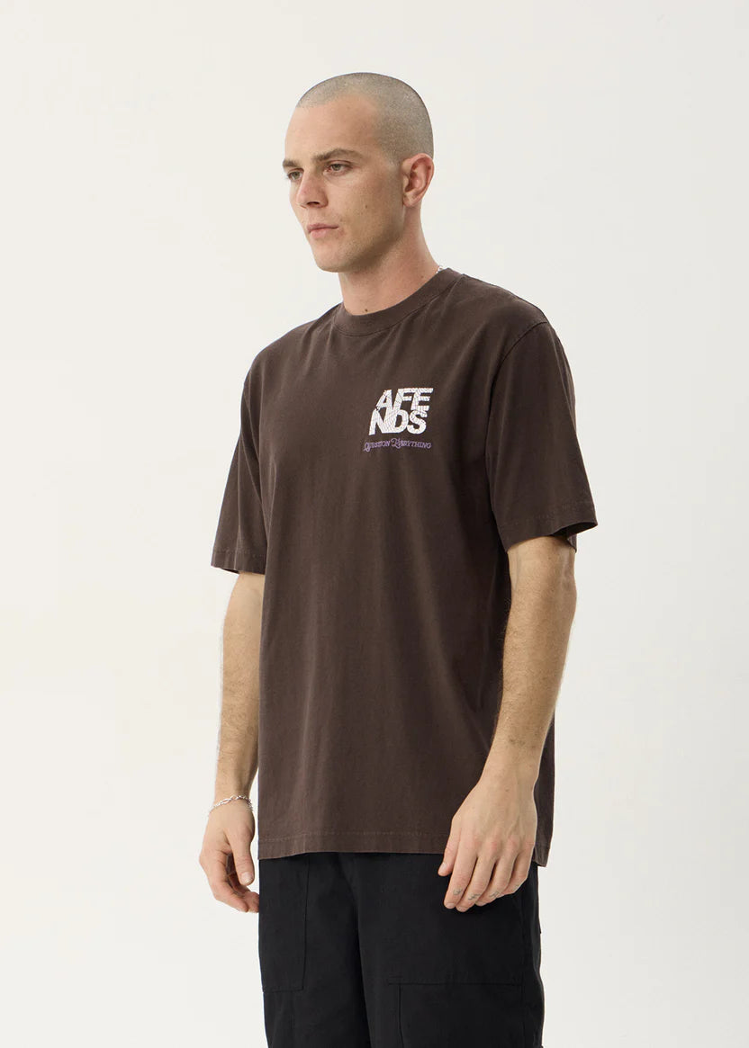AFENDS FUNNEL RECYCLED RETRO TEE - WASHED COFFEE