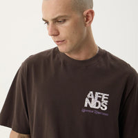 AFENDS FUNNEL RECYCLED RETRO TEE - WASHED COFFEE