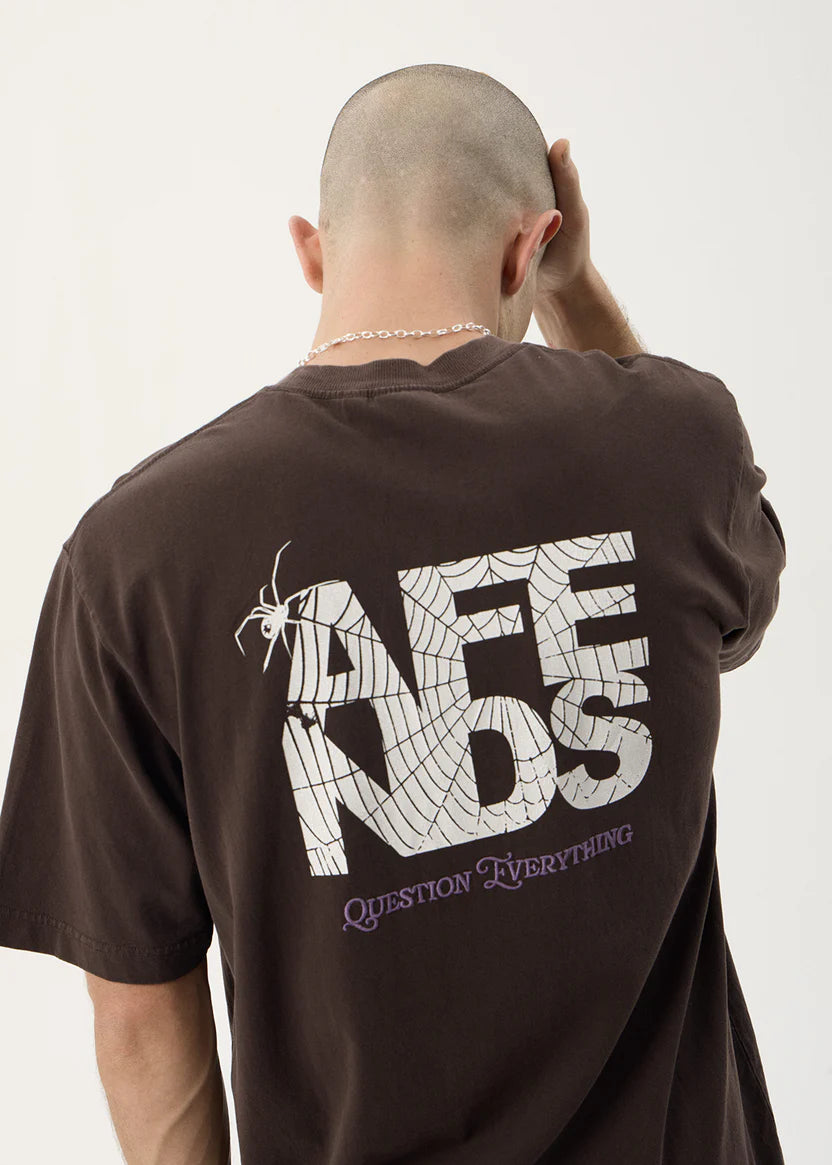 AFENDS FUNNEL RECYCLED RETRO TEE - WASHED COFFEE