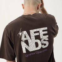 AFENDS FUNNEL RECYCLED RETRO TEE - WASHED COFFEE