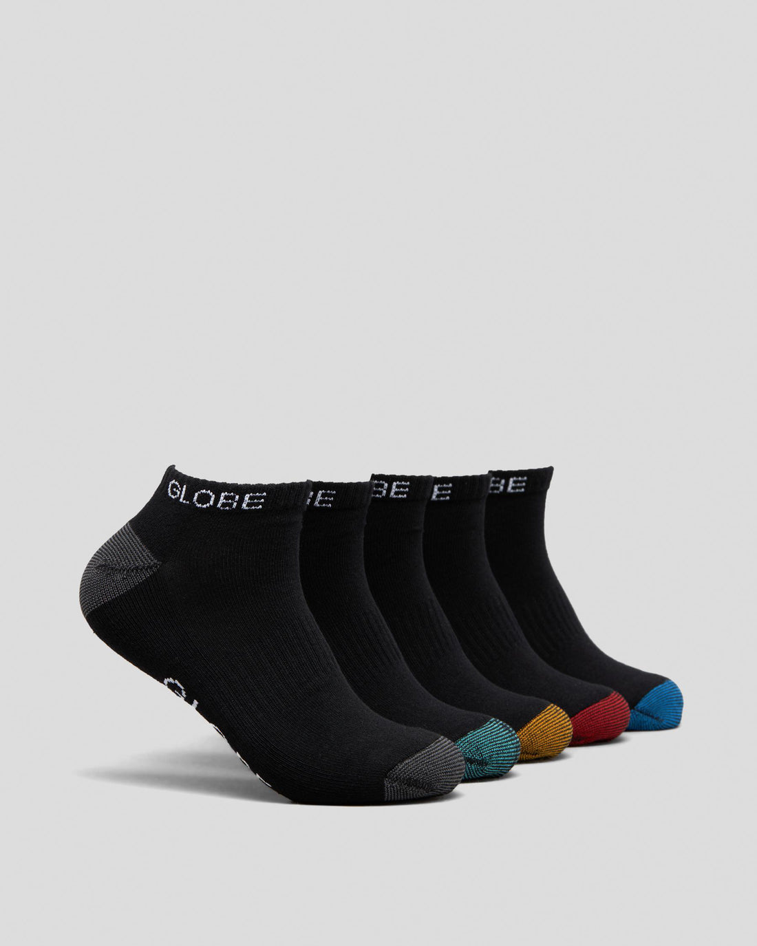 GLOBE INGLES ANKLE SOCKS FIVE PACK - BLACK