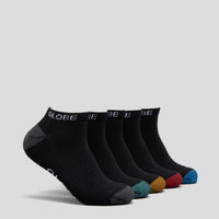 GLOBE INGLES ANKLE SOCKS FIVE PACK - BLACK
