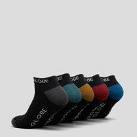 GLOBE INGLES ANKLE SOCKS FIVE PACK - BLACK