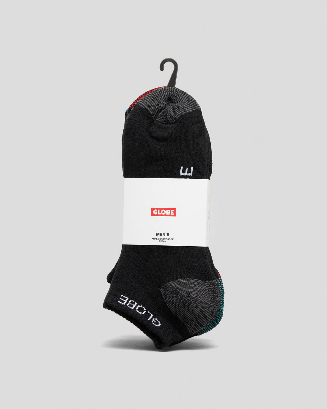 GLOBE QUARTER SOCK FIVE PACK - BLACK AND WHITE