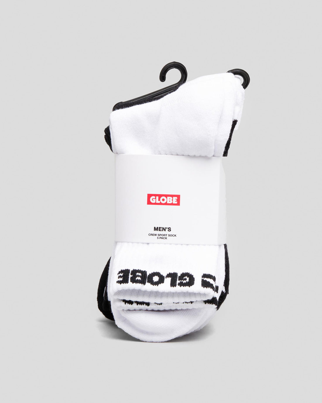 GLOBE QUARTER SOCK FIVE PACK - BLACK AND WHITE