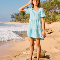 ROXY GIRLS PACIFIC POOLS DRESS - SKY BLUE