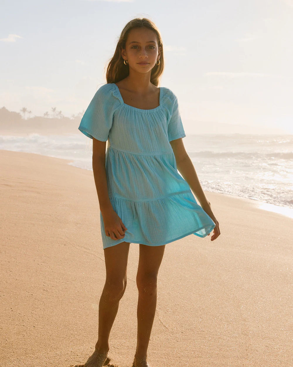 ROXY GIRLS PACIFIC POOLS DRESS - SKY BLUE
