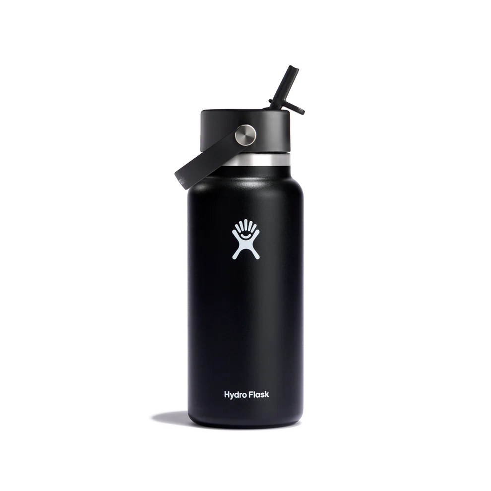 HYDRO FLASK 40 OZ (1.18L) WIDE MOUTH FLEXI STARW TRAVEL - BLACK