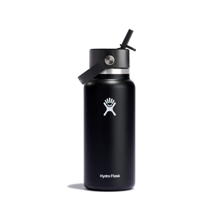 HYDRO FLASK 40 OZ (1.18L) WIDE MOUTH FLEXI STARW TRAVEL - BLACK