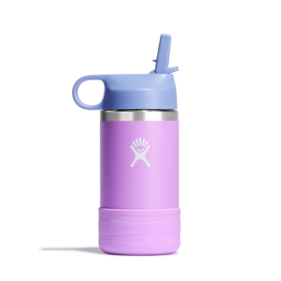 HYDRO FLASK KIDS 12OZ WIDE MOUTH STRAW CAP AND BOOT - ANEMONE PURPLE
