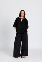 FLORENCE BOHEMIA DAISY TOP - BLACK