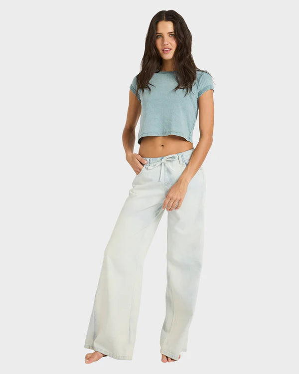 BILLABONG JADE SALTWASHED ELASTIC PANT - BLUE MIST