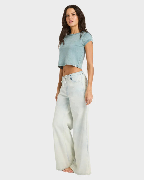 BILLABONG JADE SALTWASHED ELASTIC PANT - BLUE MIST