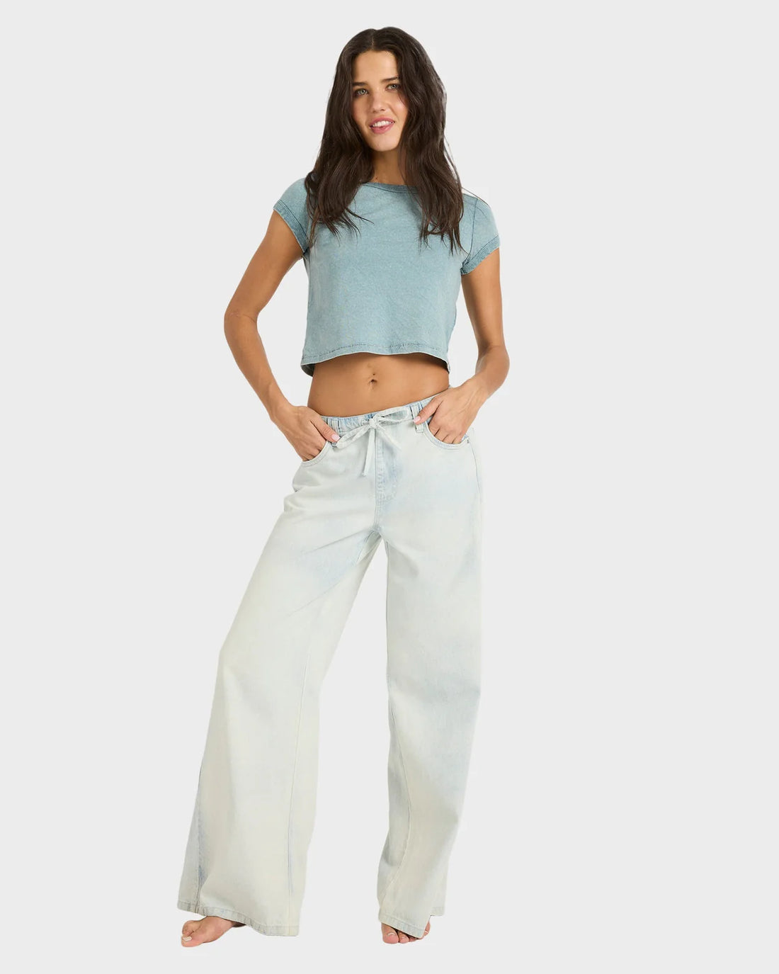 BILLABONG JADE SALTWASHED ELASTIC PANT - BLUE MIST