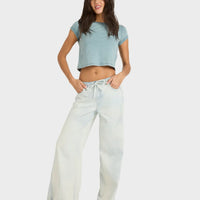 BILLABONG JADE SALTWASHED ELASTIC PANT - BLUE MIST