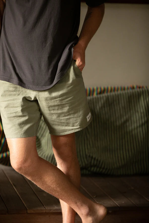 RHYTHM CLASSIC LINEN JAM SHORT - OLIVE