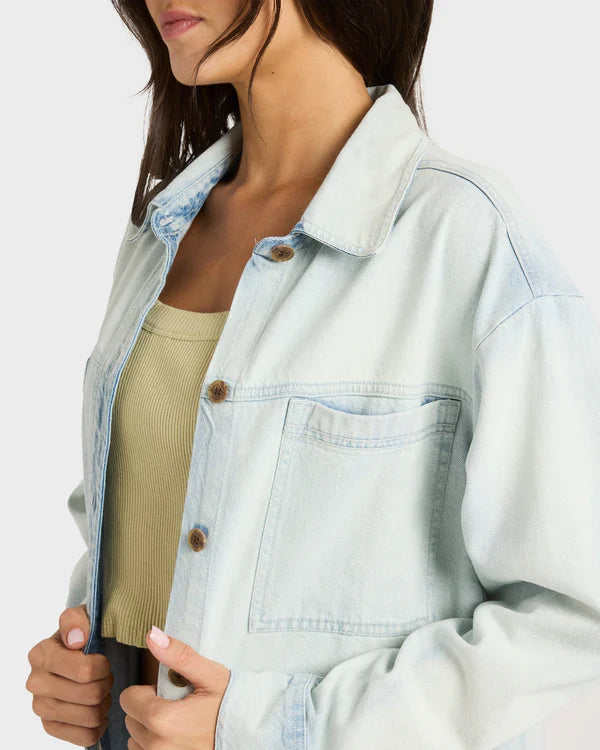 BILLABONG JADE SALTWASHED LONG SLEEVE WVN - BLUE MIST