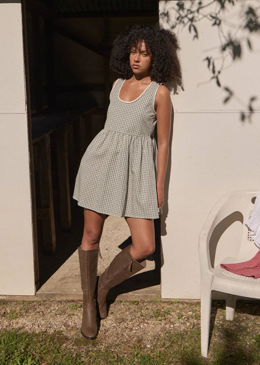 AFENDS JESSE MINI DRESS - VICE ALPINE CHECK