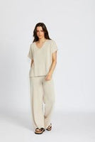 FLORENCE BOHEMIA BONNIE KNIT TOP - BISCUIT