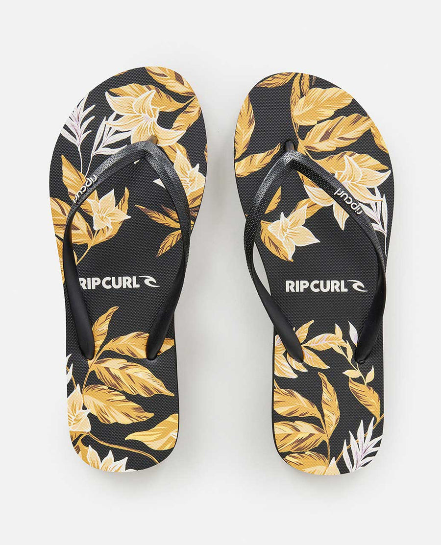 RIP CURL LA ISLA BLOOM THONGS - BLACK