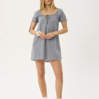 AFENDS LENNI MINI DRESS - INDY NAVY CHECK