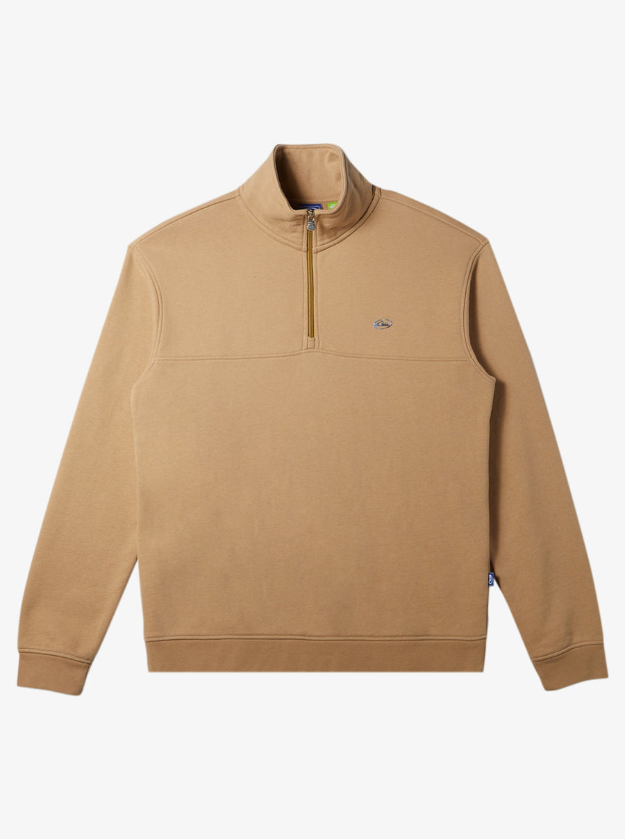 QUIKSILVER SATURN CHROME HALF ZIP SWEATSHIRT- KHAKI