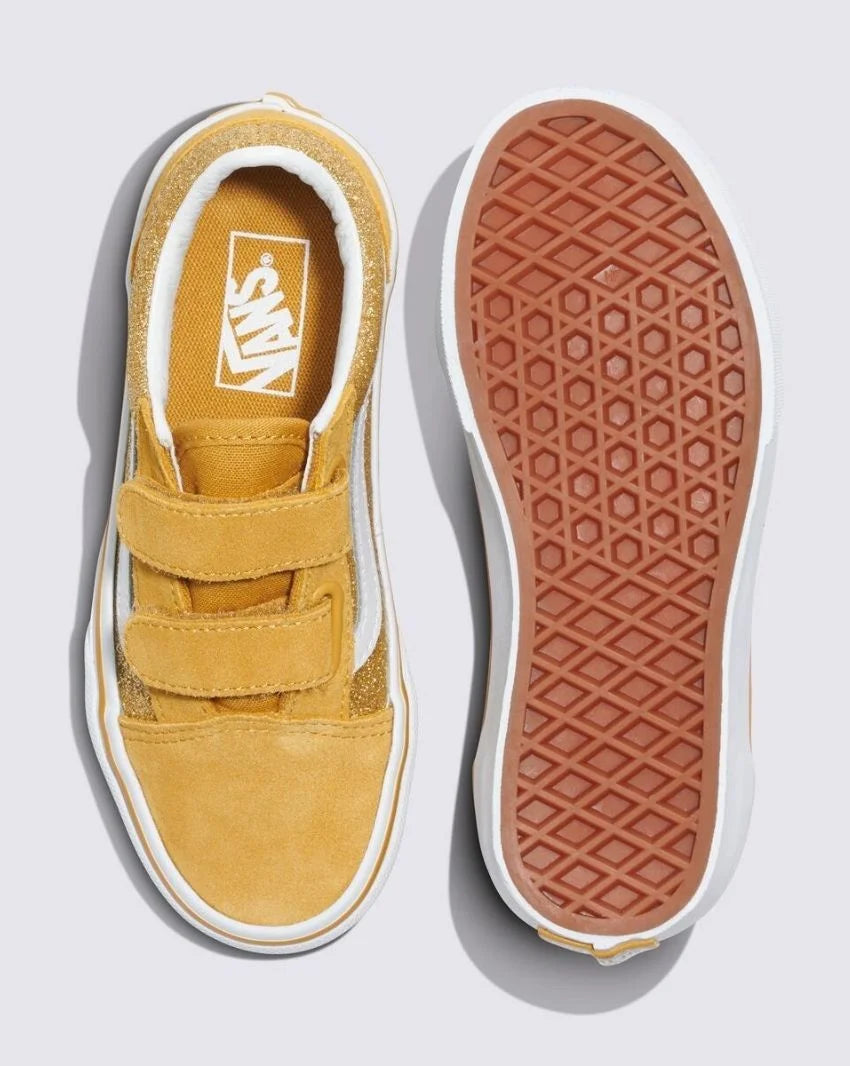 VANS OLD SKOOL VELCRO - GLITTER CHAMPAGNE GOLD