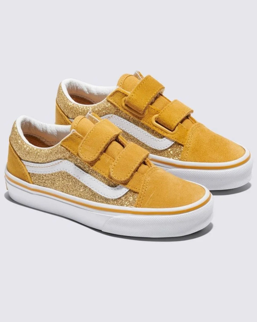 VANS OLD SKOOL VELCRO - GLITTER CHAMPAGNE GOLD