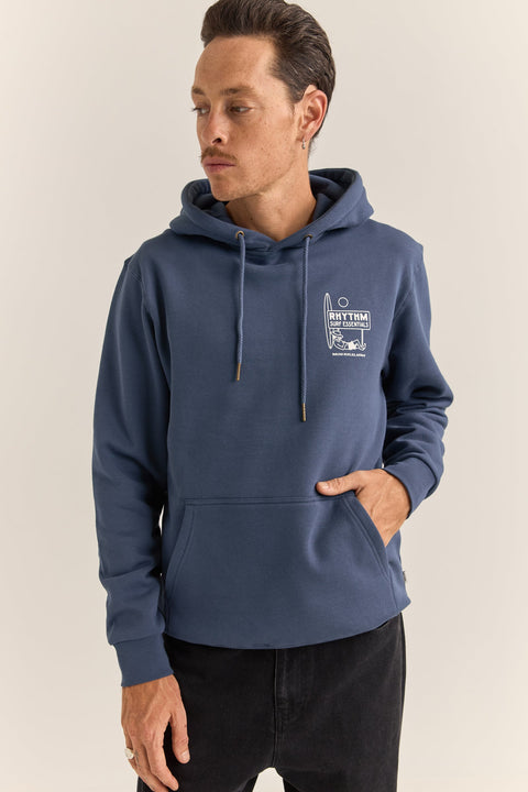 RHYTHM MENS AWAKE FLEECE HOODIE - NAVY