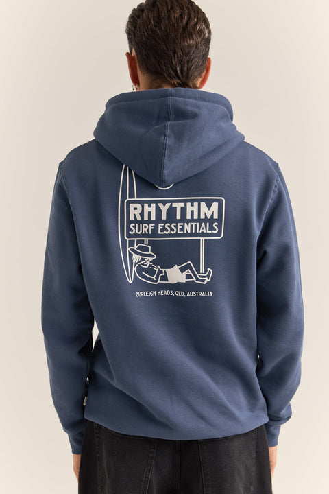RHYTHM MENS AWAKE FLEECE HOODIE - NAVY