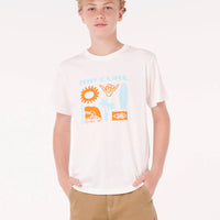 RIP CURL ISLAND PARADISO LOGO TEE - BOY - BONE