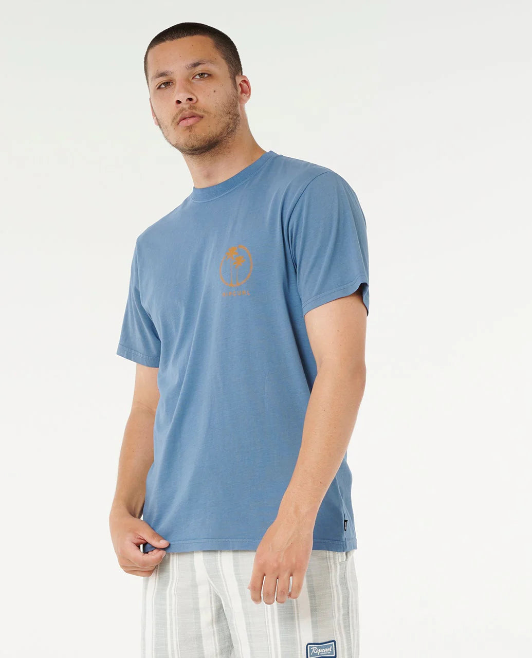 RIP CURL MOD CALI TWO PALMS TEE - BLUEFIN