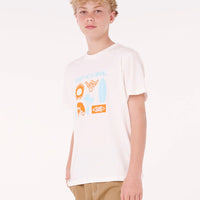 RIP CURL ISLAND PARADISO LOGO TEE - BOY - BONE