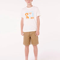 RIP CURL ISLAND PARADISO LOGO TEE - BOY - BONE