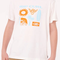 RIP CURL ISLAND PARADISO LOGO TEE - BOY - BONE