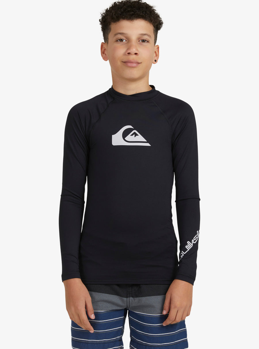 QUIKSILVER ALL TIME LONG SLEEVE - BOYS- BLACK 8-16YRS