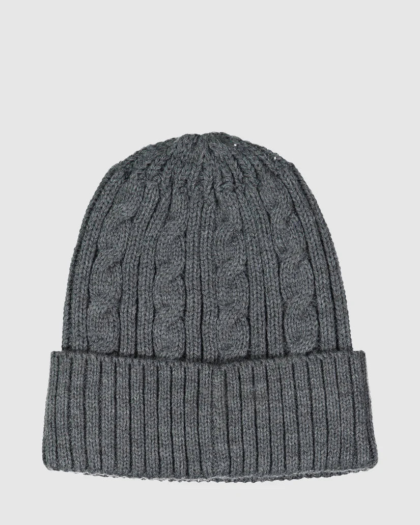 QUIKSILVER CABLE BEANIE - CHARCOAL HEATHER