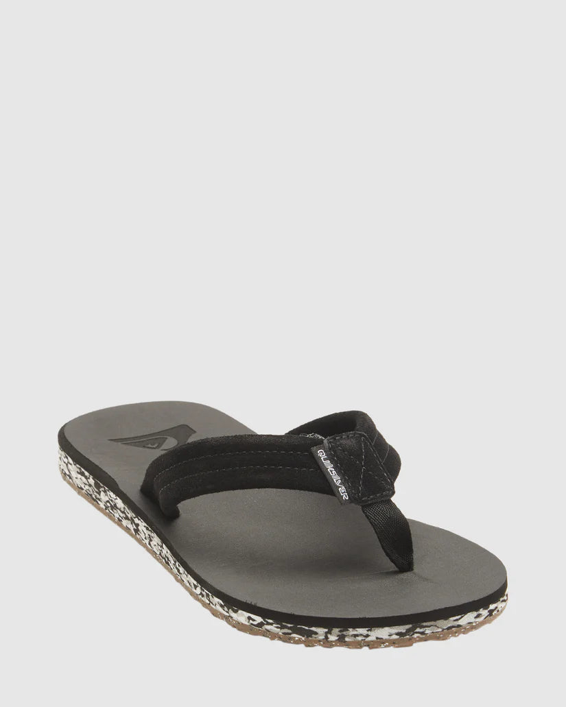 QUIKSILVER CARVER SUEDE RECYCLED SANDALS - BLACK/WHITE