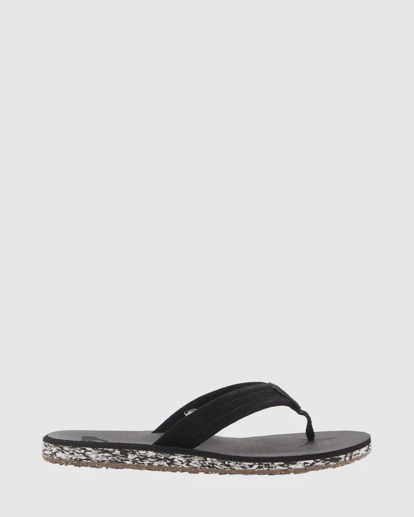 QUIKSILVER CARVER SUEDE RECYCLED SANDALS - BLACK/WHITE