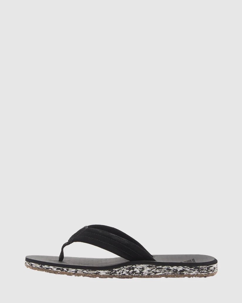 QUIKSILVER CARVER SUEDE RECYCLED SANDALS - BLACK/WHITE